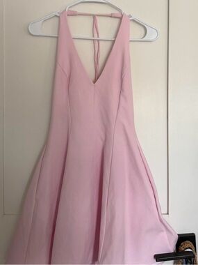 Sleeveless Pink V-Neck & Flare Dress ZARA